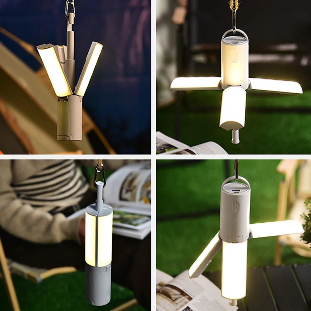 Folding Camping Lamp Rechargeable Tent Hanging Light