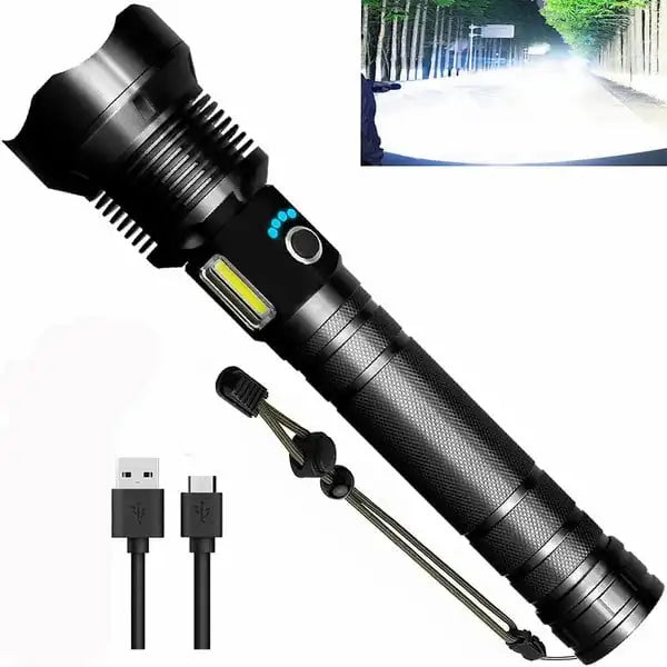 90000 High Lumens LED Rechargeable Tactical Laser Flashlight