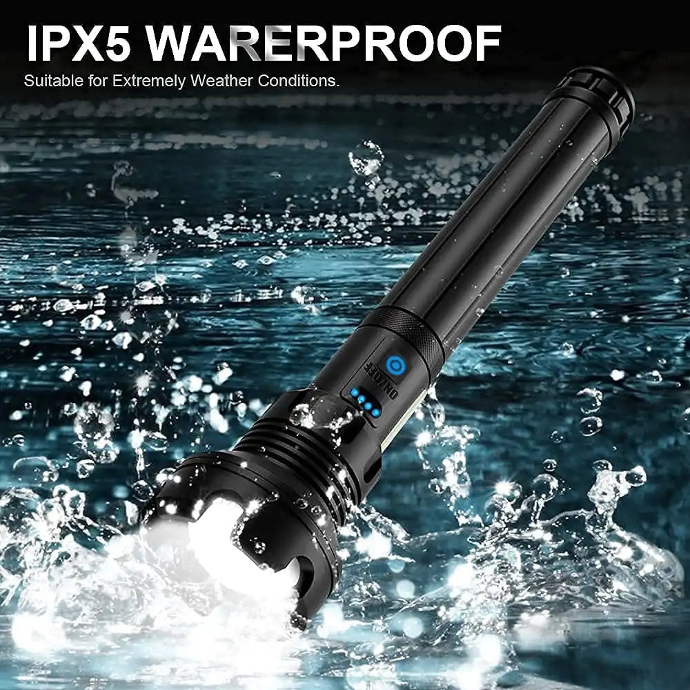 90000 High Lumens LED Rechargeable Tactical Laser Flashlight